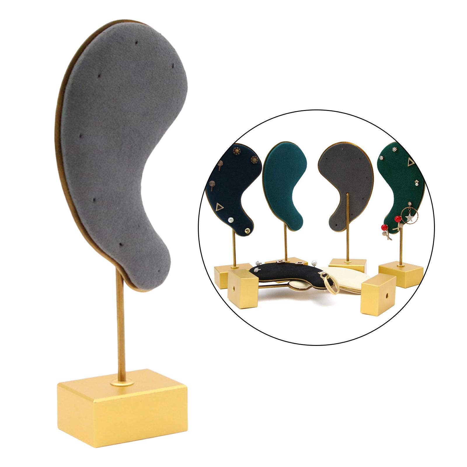 Fashion Earring Display Stand Multi-color Microfiber Earring Holder Ear-shaped Ear Clip Stud Jewelry Display Organizer Stand