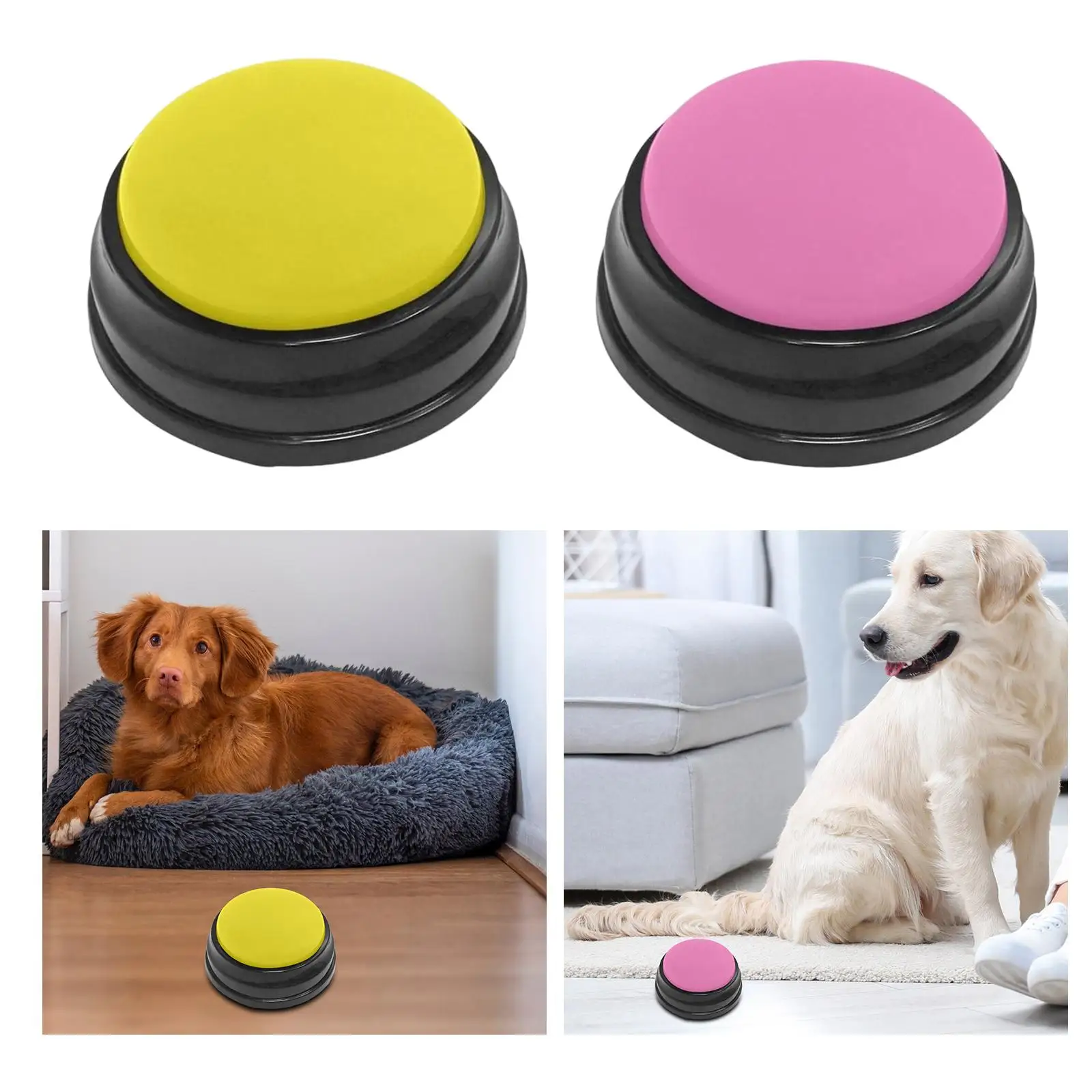 2Pcs Recordable Sound Buttons Kitten Cat Dog Interactive Toys Kids Learning