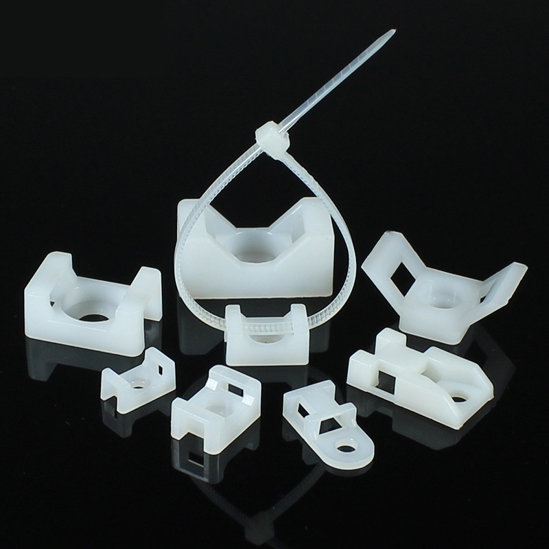 Description Picture 4 of itemSTM-0 STM-4 Series Cable Tie Saddle Type Installation Plastic Base Wire Clip Wire Fixing Seat Screw Hole Cable Tie Mounting Seat