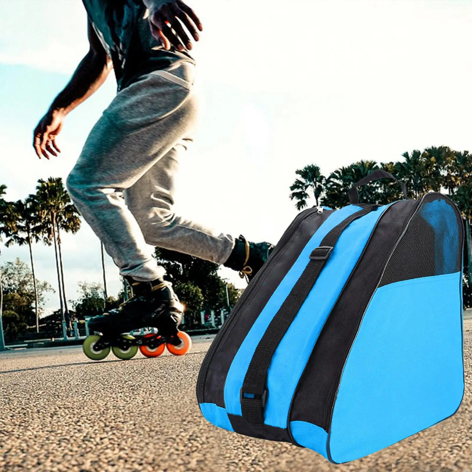 Large Inline Skates Backpack Roller Skates Carry Shoulder Bag,  Skates Carry Storage Bags,, Protective Gear Carrier Bag