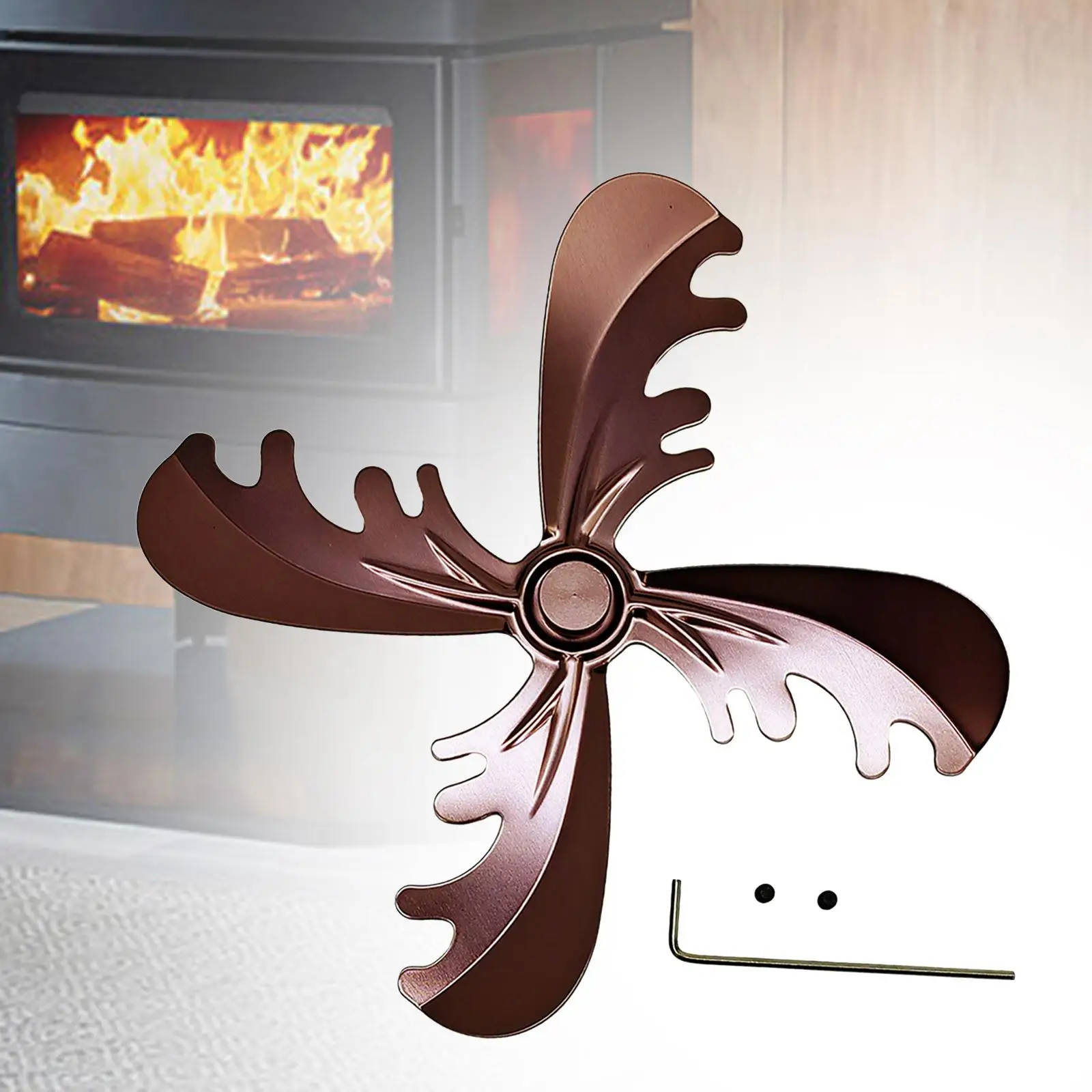 Fireplace Fan Blade Aluminum Alloy Replacement Universal Stove Fan Balde