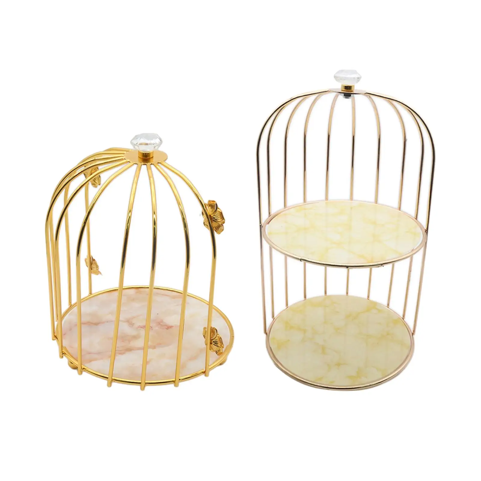 Metal Bird Cage Makeup Organizer Perfume Lipstick Cupcake Stand Holder Nordic Cosmetic Rack for Bedroom Home Dresser Decoration