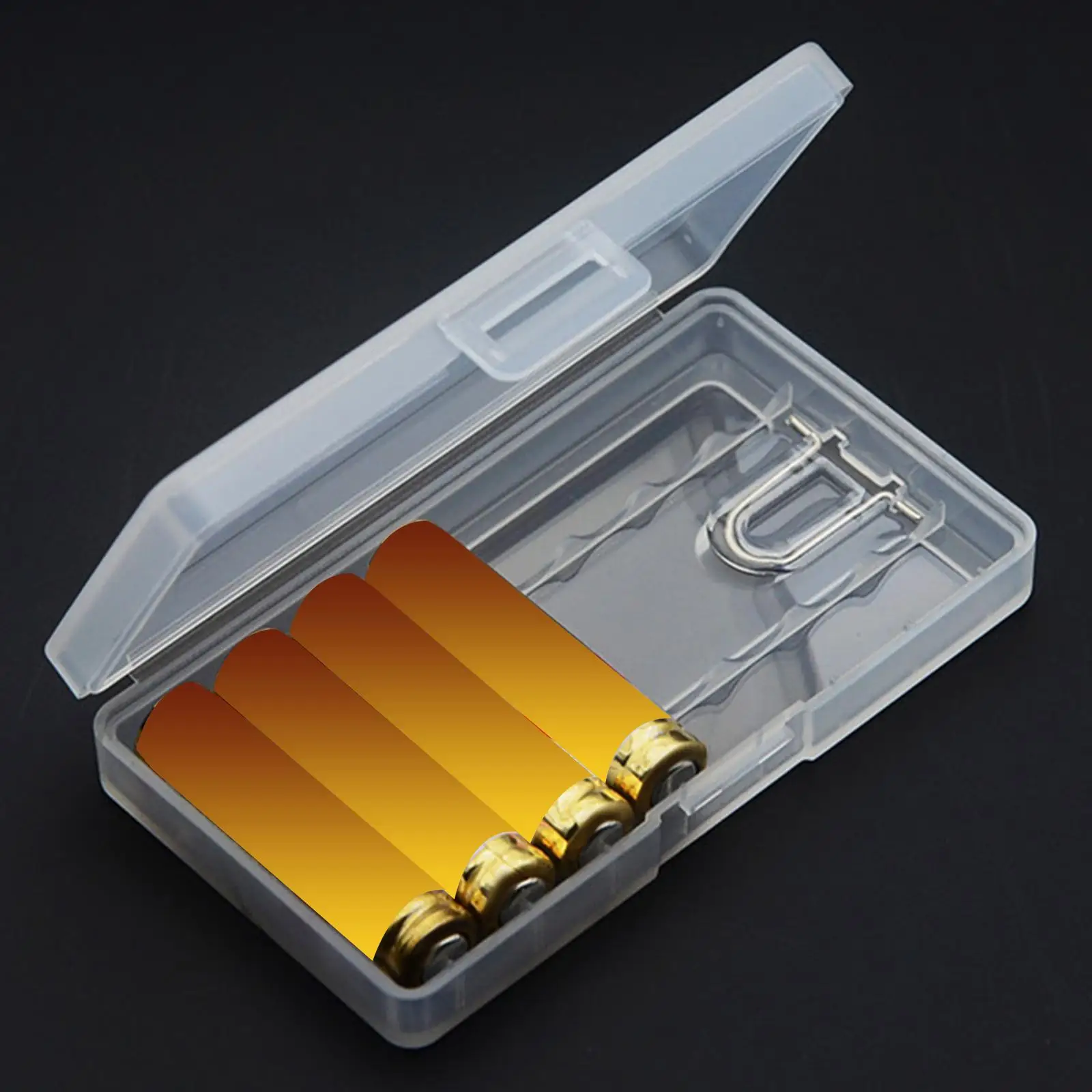 Battery Storage Case Holds 8 AAA Batteries Clear Color Practical Durable Portable Organizer Holder Box Protective Container