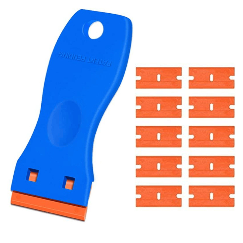 Description Picture 2 of itemRazor, 1PC Plastic Scraper Tool with 10PCS Plastic Blades for Removing Glue, Sticker, Decals, Tint from Car Window and Glass