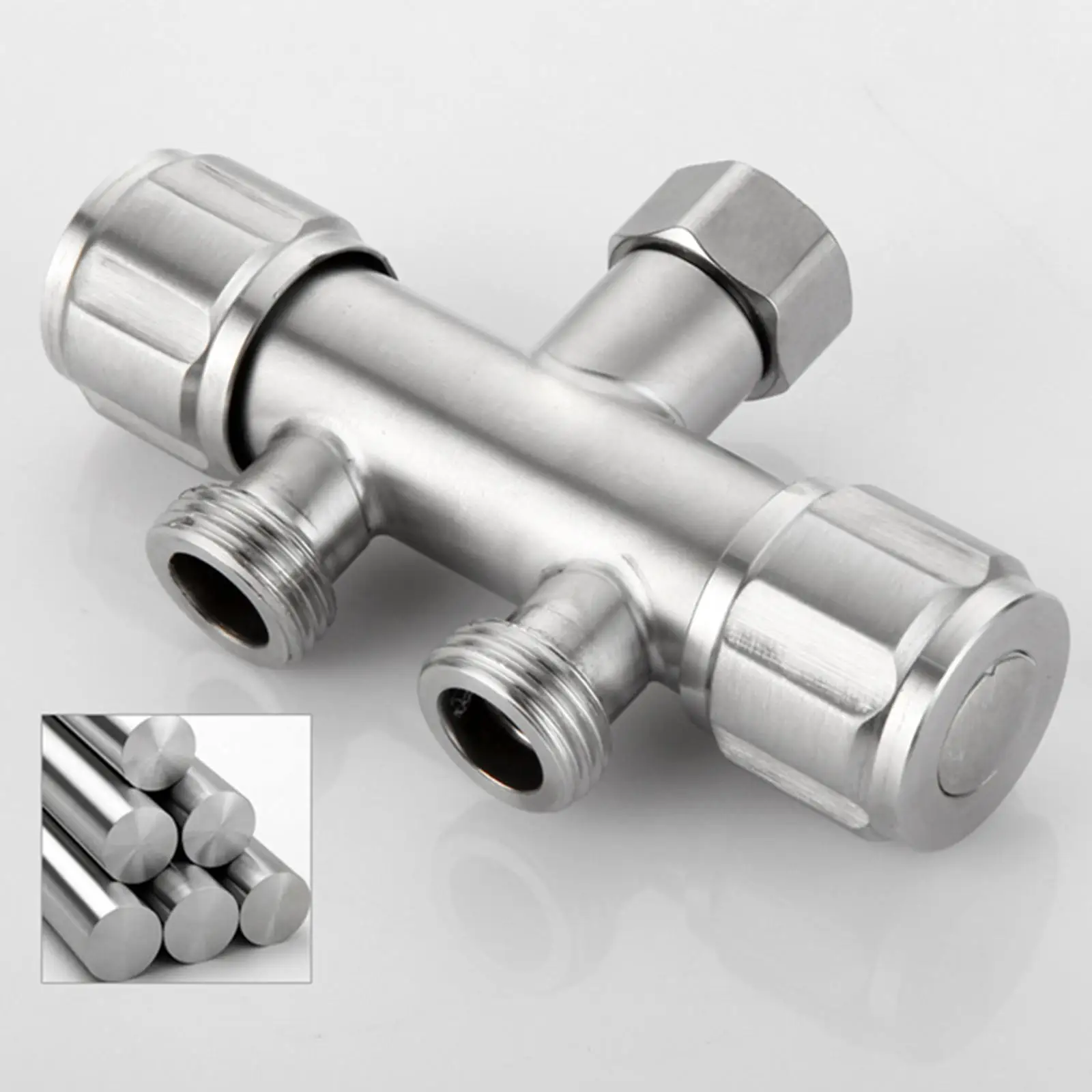 304 Stainless Steel Faucet Diverter, , Double Water out Adapter Faucet