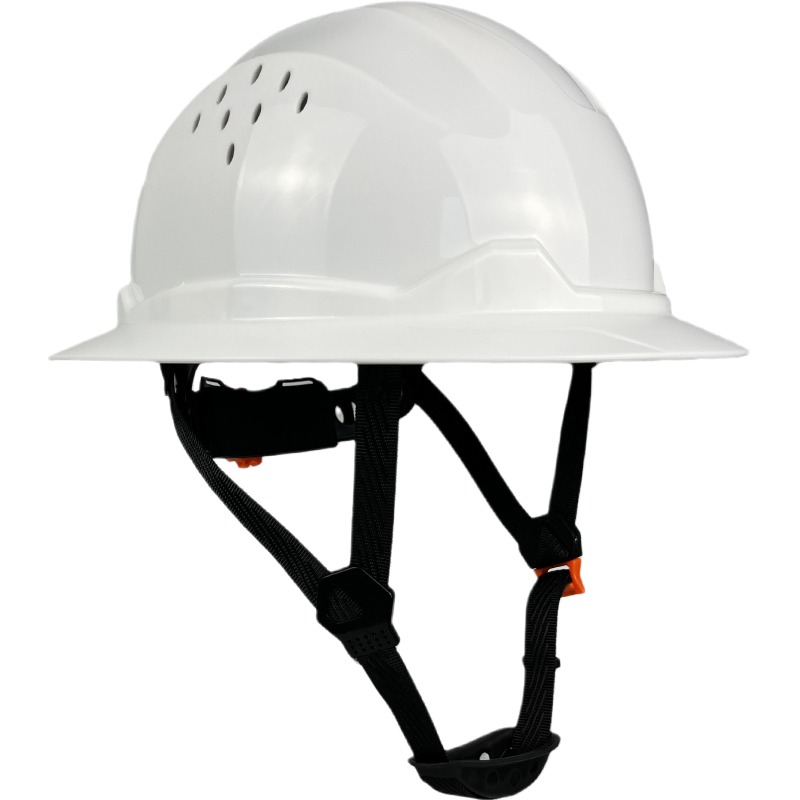 Nombre 27, Schutzhelm mit voller Krempe für Ingenieure, Bauarbeitskappe für Männer, Ansi-zugelassener HDPE-Schutzhelm mit 6-Punkt-Verstellung