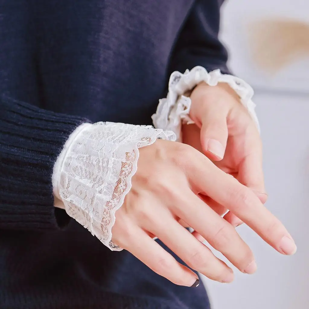 Women Bracelet Bridal Drop  Lace Arm Warmer Cuff Sweet Wristband