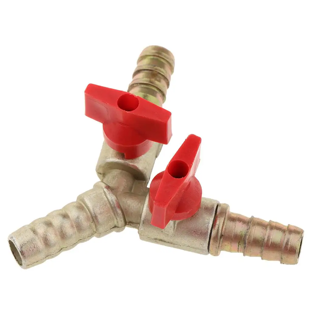 3 Way Y Shaped Gas Fuel Valve - Brass Barbed Y Shaped Ball Valve Fuel Gas Oil Pipe Fitting Clamp