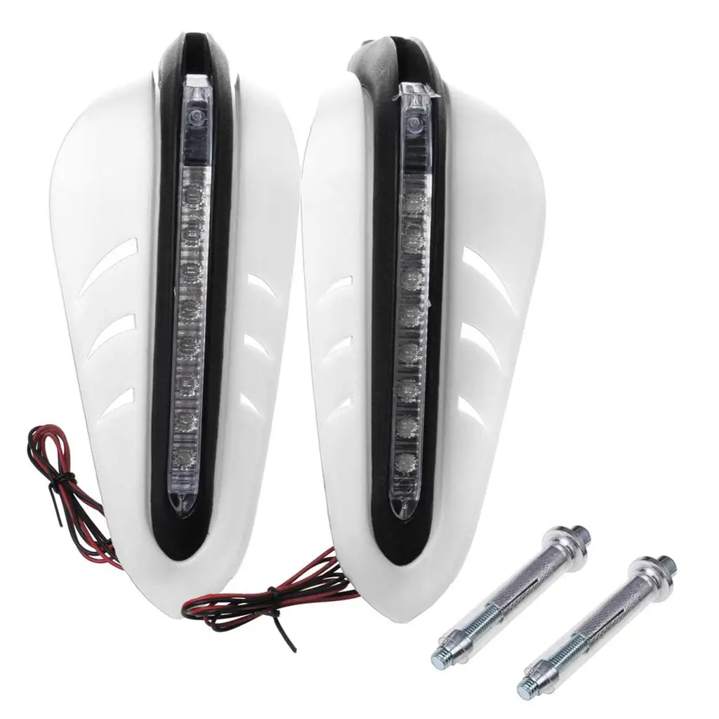 A Pair Universal Motorcycle Handle Brush Bar Hand Guard Protector Cover with Led Light for 7/8