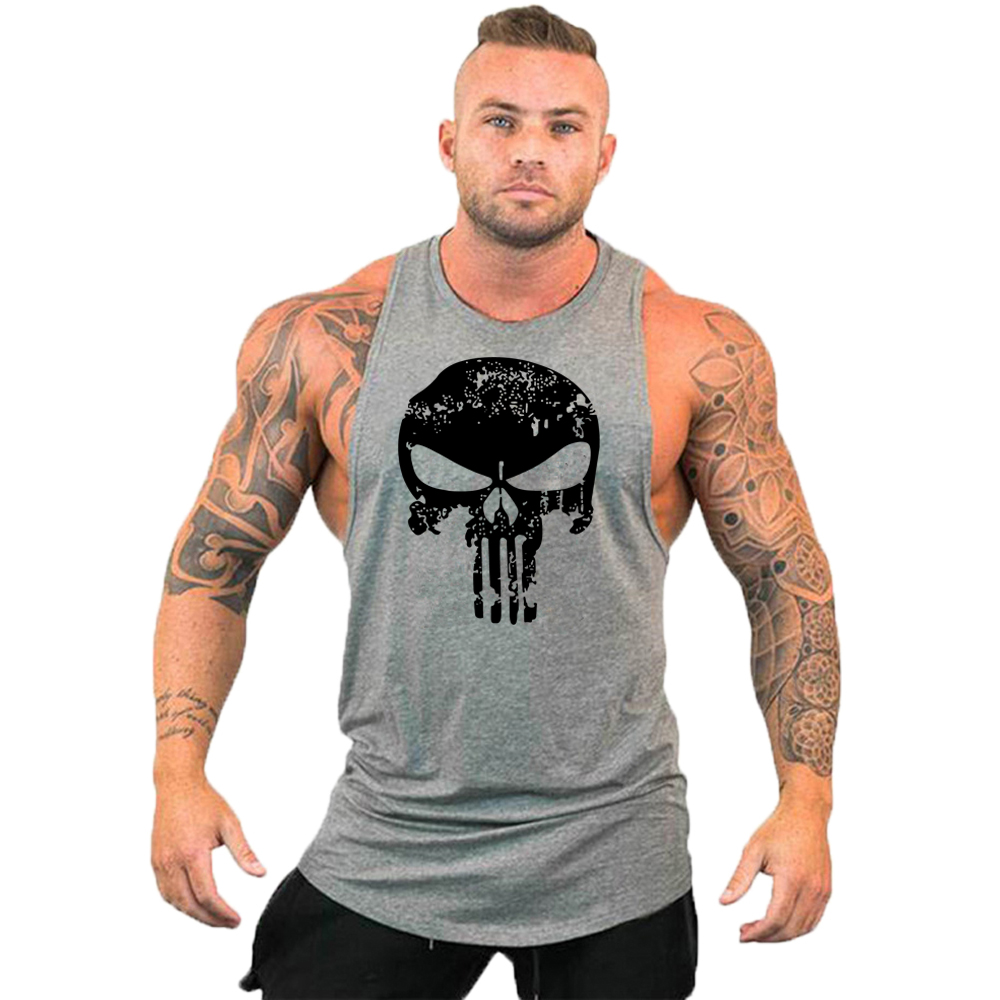 Tier Fitness Kleidung Bodybuilding Shirt Männer Top für Fitness ärmellose Sweatshirt Gym T-Shirts Schädel Mann Männer Weste Stringer – Detail 15