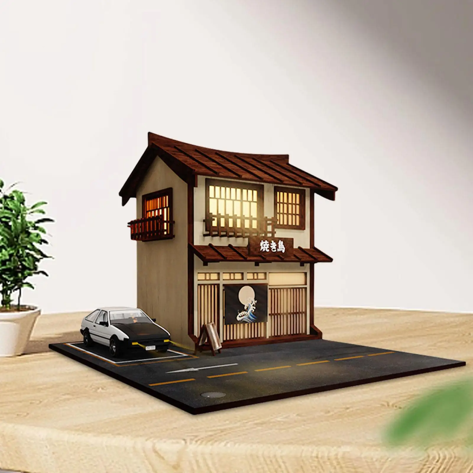 1:64 Car Garage Diorama Model for Scene Layout Props Micro Landscape DIY Scene Model Miniature Scene Layout Model Train Layout