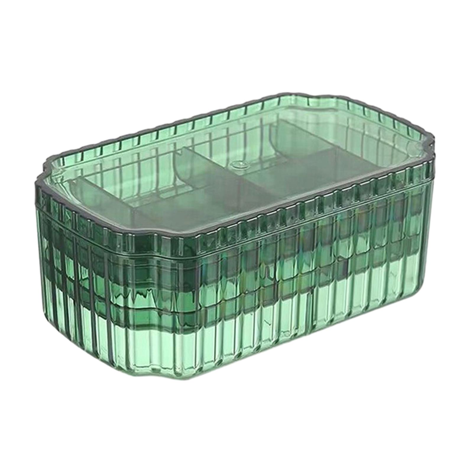 Earring Display Case 3 Layer Jewelry Organizer with Compartments 19x11x7.5cm/7.5x4.3x3inch for Earrings Studs Necklaces