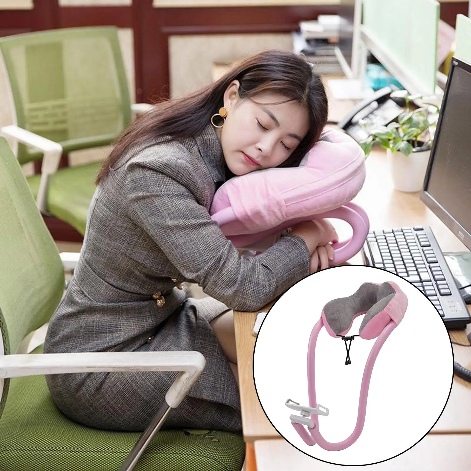 Travel Pillow with Mobile Phone Holder U Shape Neck Support Pillow Portable Flexible Folded Travel Pillow