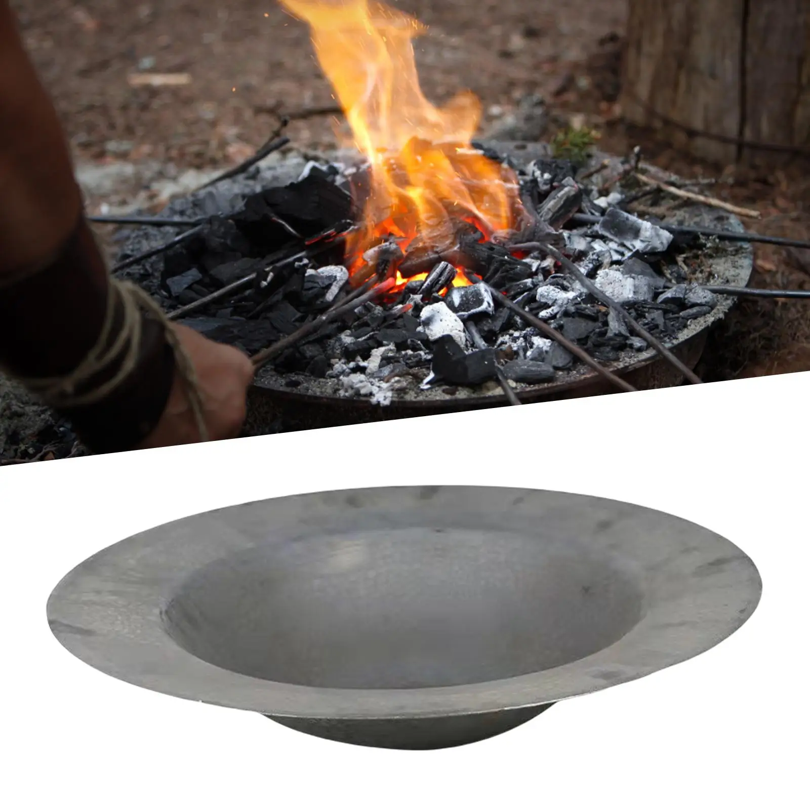 Portable Fire Bowl Camping Charcoal Stove Wood Burning Burner Sturdy Cast Iron Firewood for Courtyard Backyard Outdoor Fishing