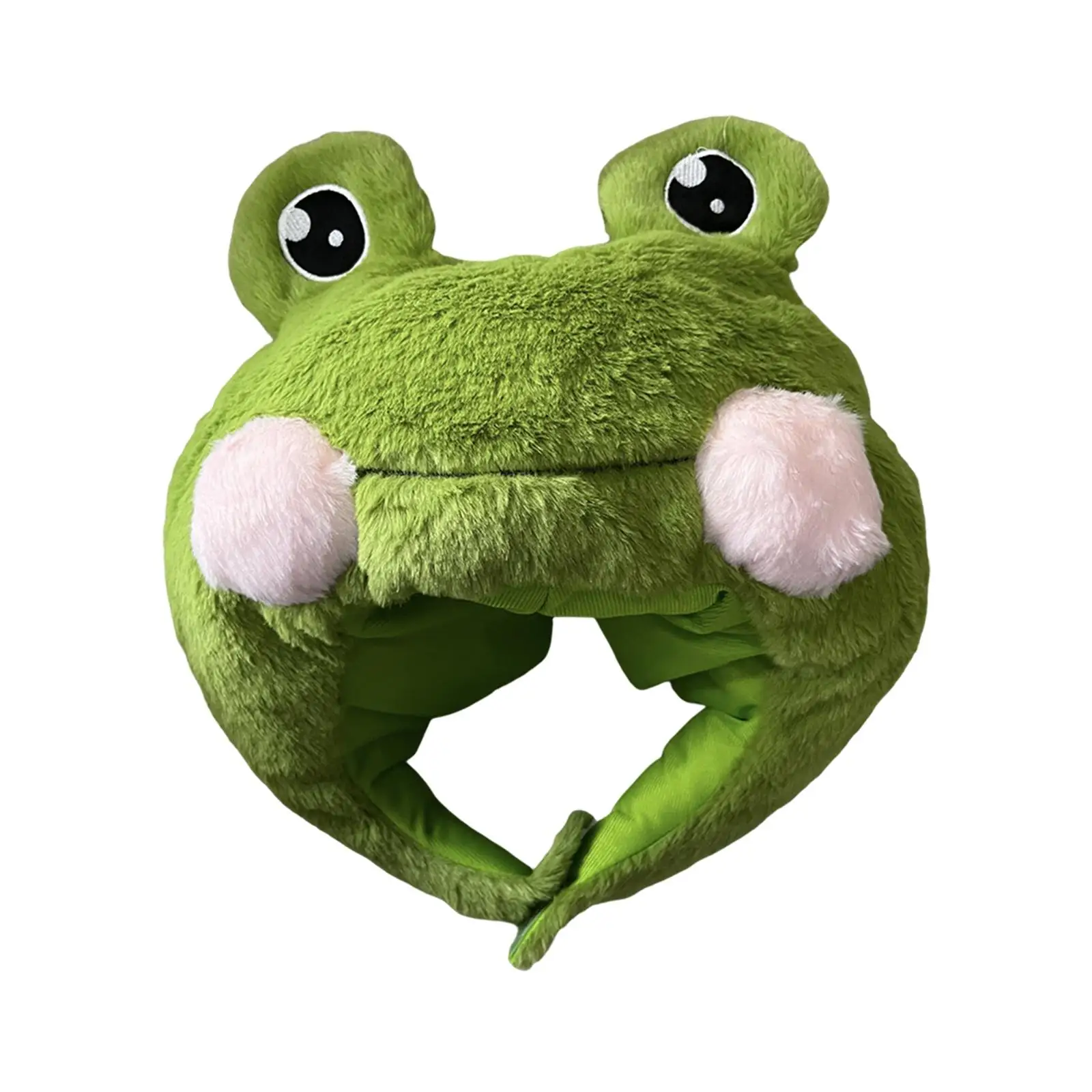 Lovely Frog Shaped Hat Costume Accessory Hats Headgear Stuffed Toy Cosplay Headwear Photo Prop for Adults Kids
