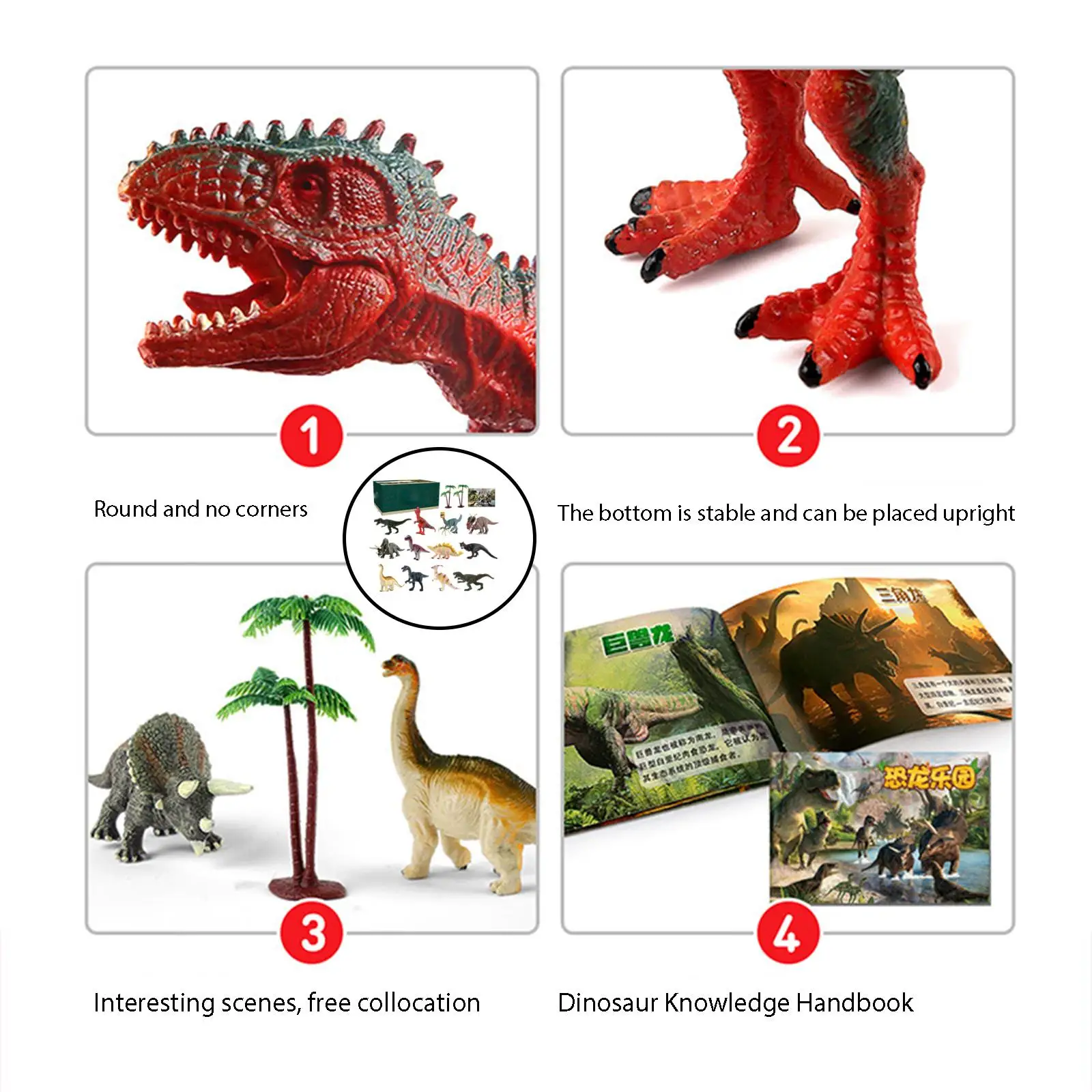 Simulated Dinosaur Toys Diversiform Dinosaur 14Pcs Dinosaur World for Lovers