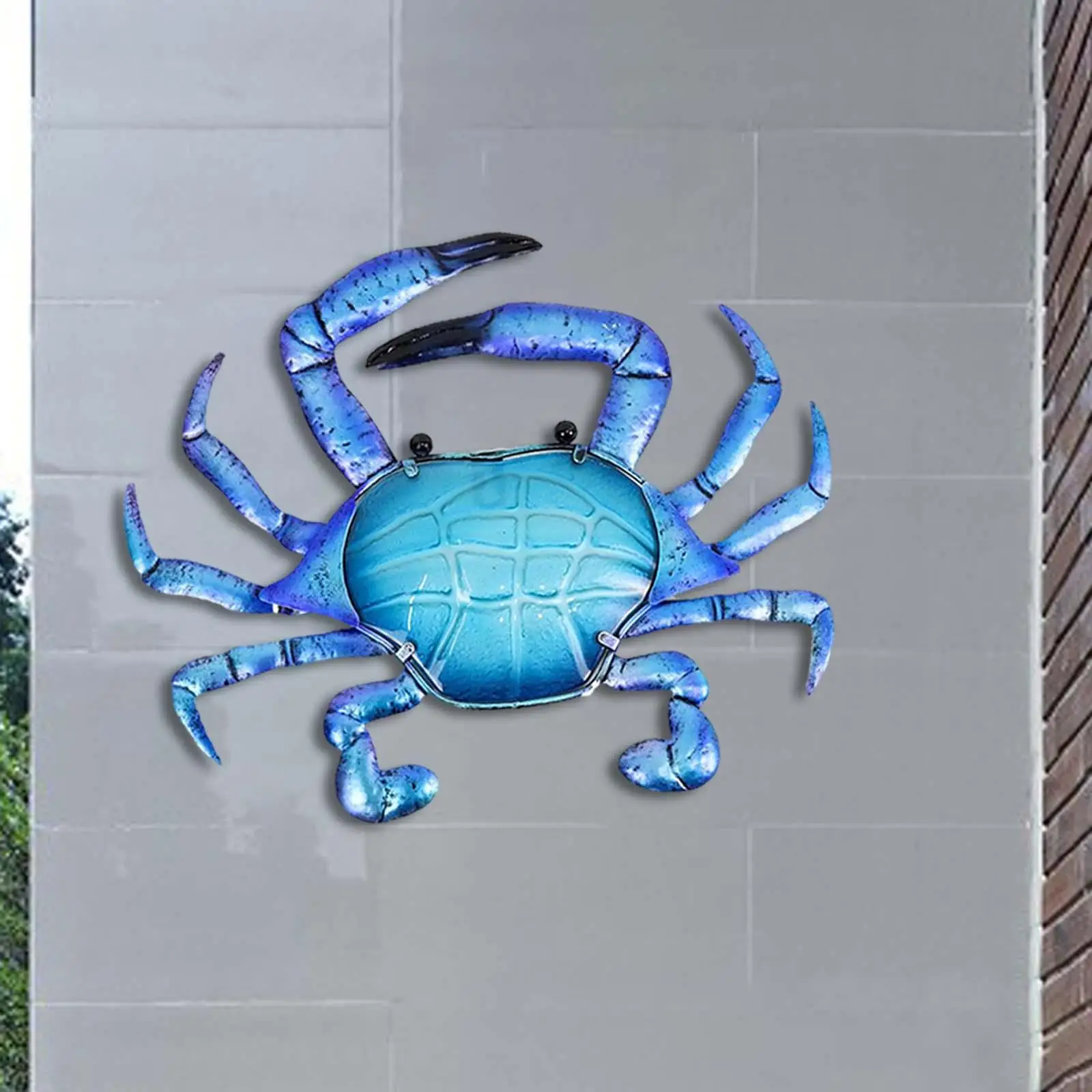 Crab Wall Sculpture Collectible Figurine Statue Ornament Metal Wall Art Hanging for Home Living Room Decor