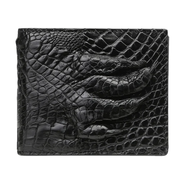 Pink Backbone Crocodile Leather Long Wallet