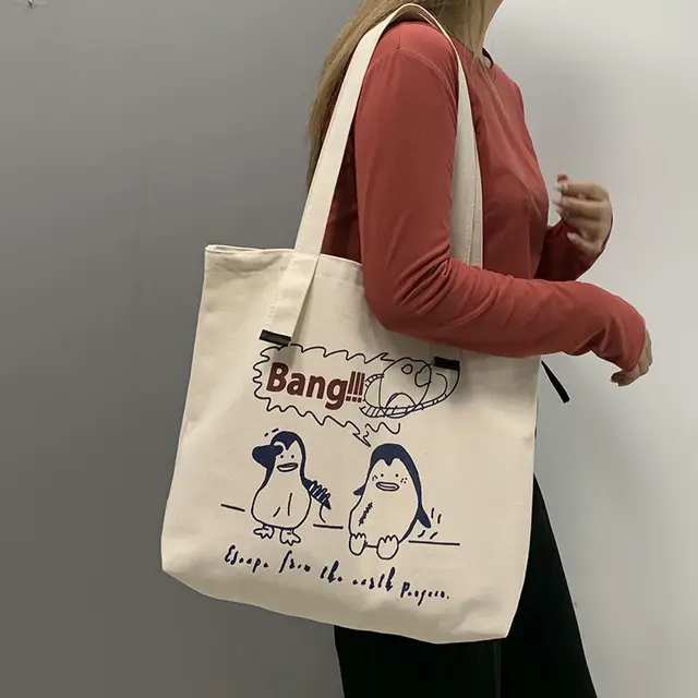 Fashion New Text Series Canvas Vest Bag Women Shoulder Bag Harajuku Casual  Shopper Bag Daily Reusable Handbag Practical Tote Bag - Shopping Bags -  AliExpress