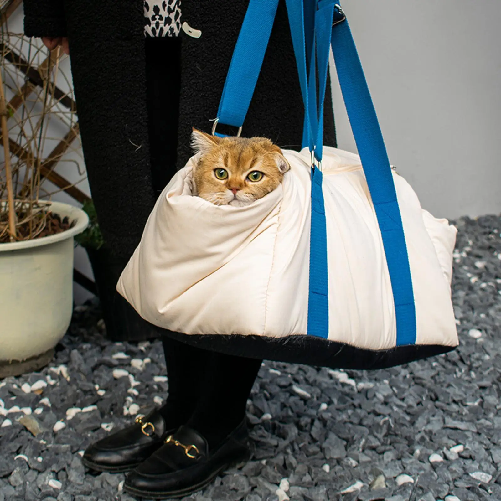 Cat Carrier Bag Pet Shoulder Bag Keep Warm Adjustable Straps Handbag for Small