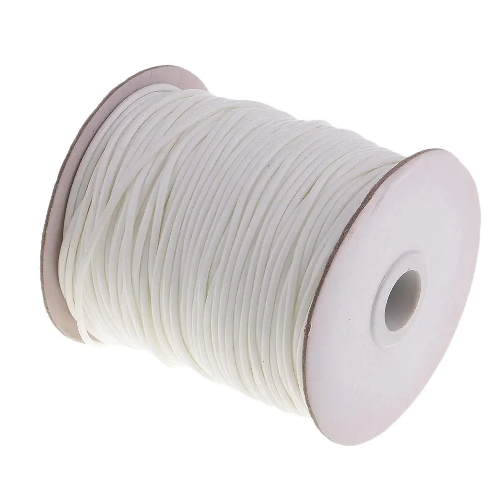 80 Meters 2mm Cotton Waxed Wax Cord Beading DIY Jewelry Necklace Making Thread String