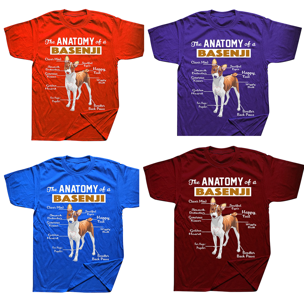 Die Anatomie von eine Basenji Hund T Shirts Baumwolle Grafik Streetwear Kurzarm Geburtstag Geschenke Sommer Stil T-shirt Herren Kleidung – Detail 3