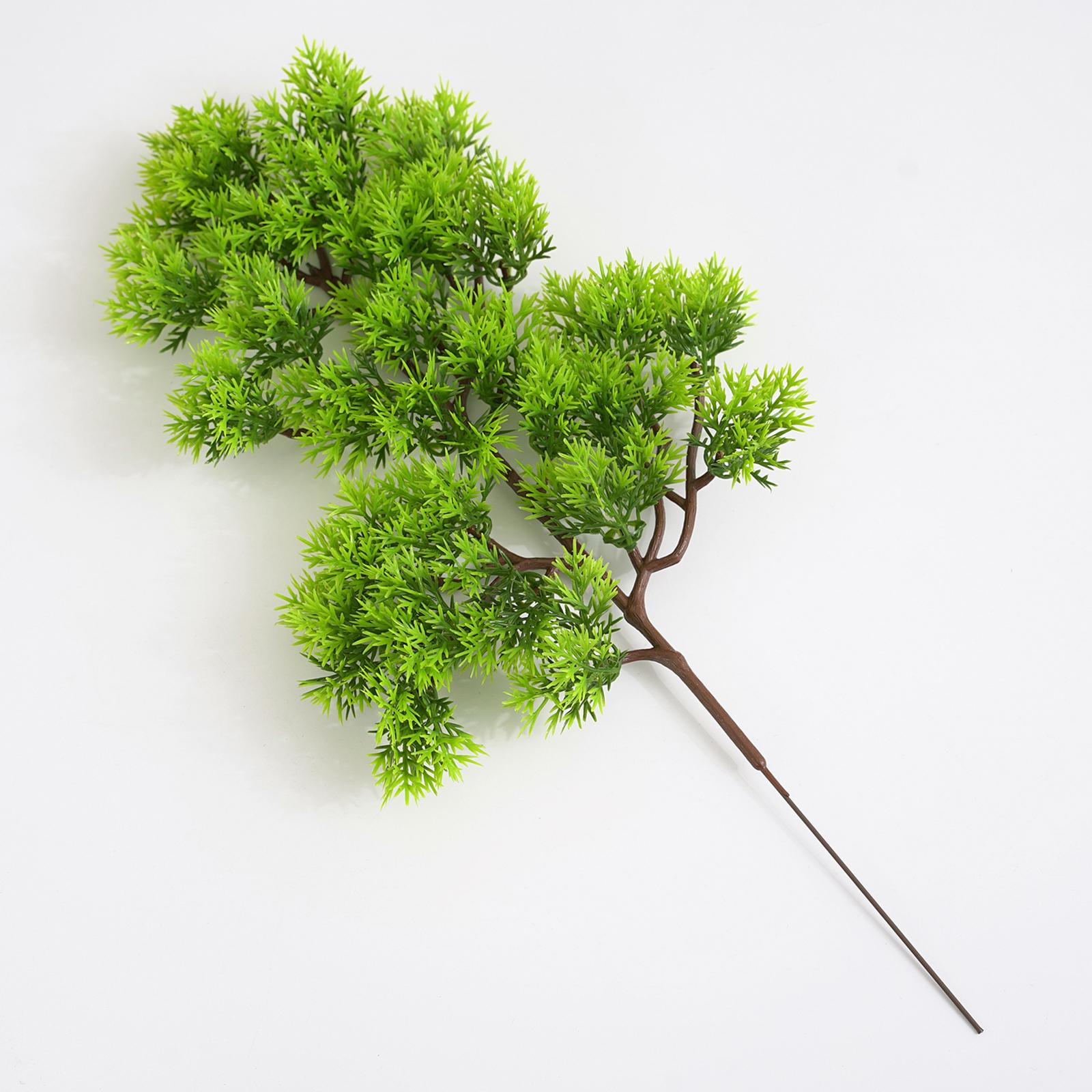 Artificial Pine Green Branch Simulation Leaves Plant Welcoming Pine Bonsai Vase Accessories Home Decoration Plant Fake Flower