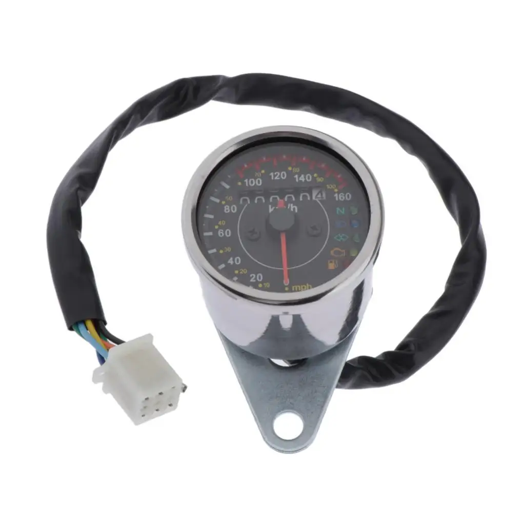 LED Backlight Odometer Speedometer  Oil Fuel Lever Indicator for Motorcycle Custom Cruiser 