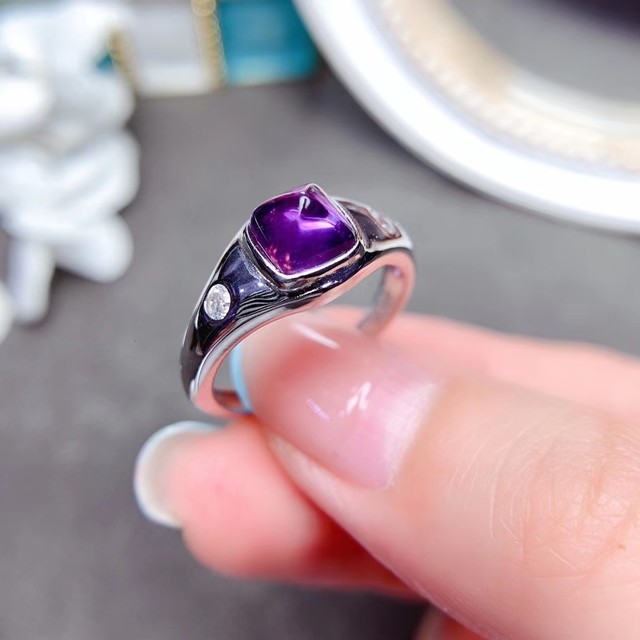 Amethyst fashion Ethnic Handmade Ring Jewelry US Size-8 Witchy