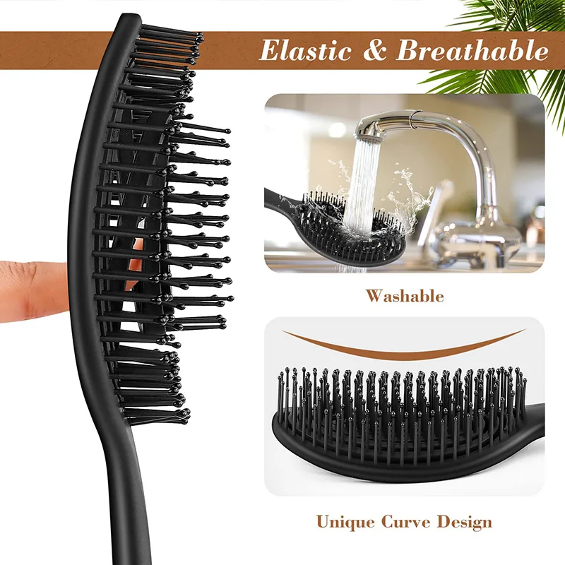 Best of Relaxing Elastic Massage Comb Portable Hair Brush Massage Brush Magic Brushe Head Combs Hollow Out Brush Wet Dry Curly Hair Care Reviews & Tips - Image 3