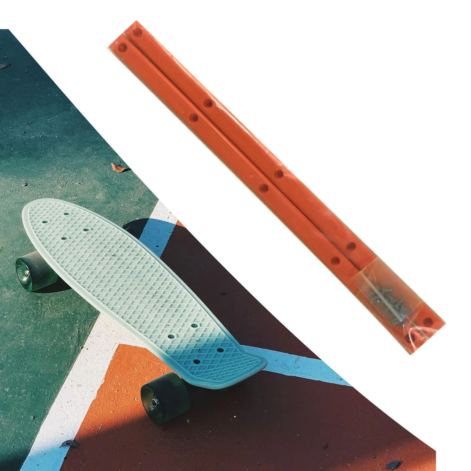 2 Pieces Universal Skateboard Rails Deck Longboard Mounting Screws Protector