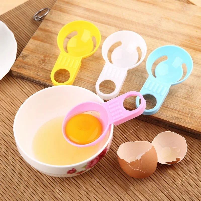 White Egg Yolk Separator Tool Easy Cooking Egg Dividers White Sieve Plastic Household Kitchen Gadget 
