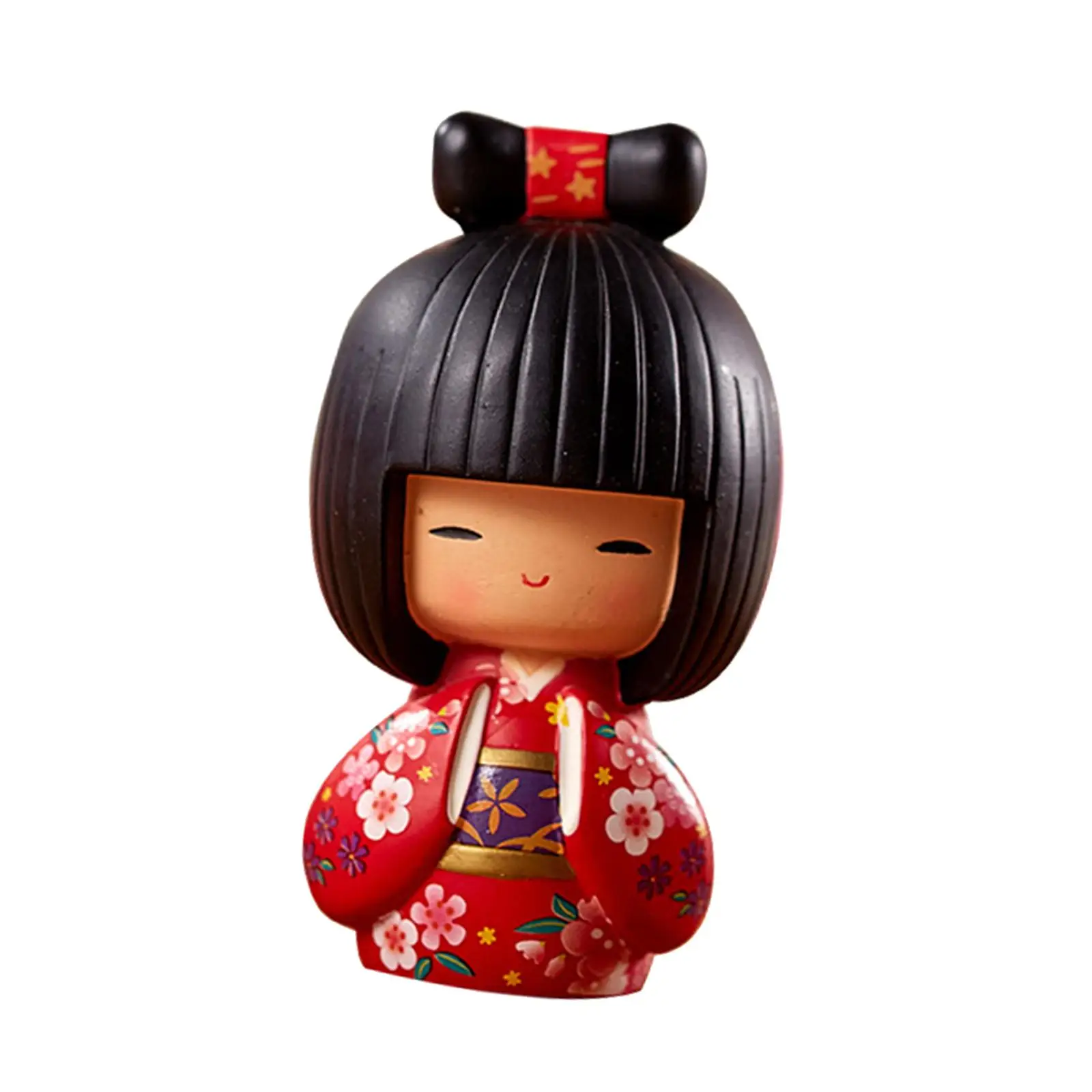 Resin Kokeshi Doll Beautiful Color Sculpture for Home Accent Desktop Decor