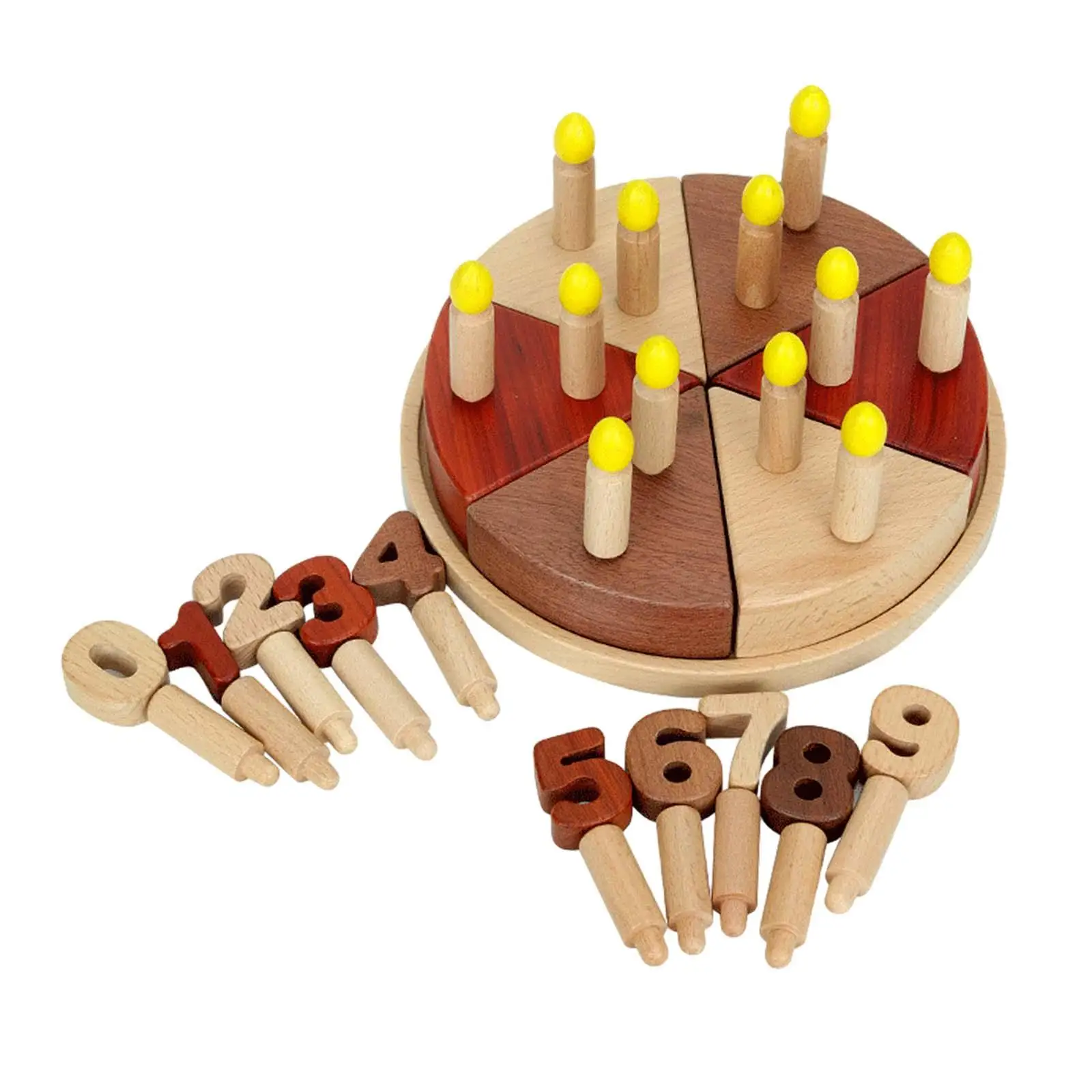 Wooden Birthday Cake Toys Role Play Toy Montessori Gift DIY Play Set Tea Party Toy Playset for Boys Baby Toddlers Preschool