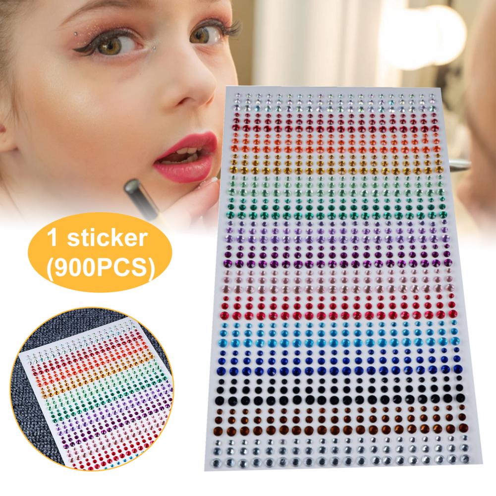 Best of 900Pcs / Sheet Face Glitter Rhinestone Stickers Self Adhesive DIY Decoration 3 / 4 / 5mm 3D Faux Gem Stickers Glitters For The Face Reviews & Tips - Image 2