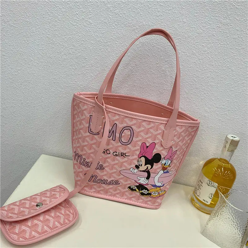 Disney Minnie Mouse Large Capacity Luxury 2-Piece Women's Pink Handbag