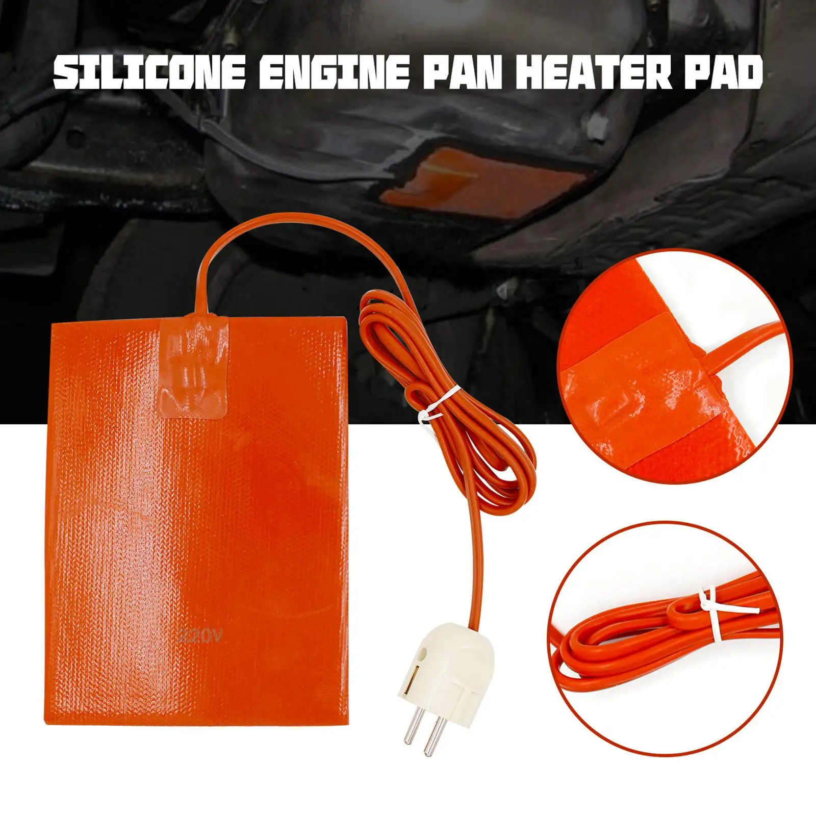 Car Engine Heating Oil Pan Heater Pad 15x20cm Oil Fuel Tank Engine Block Silicone Heating Pad Cord Hot Pad 220V EU