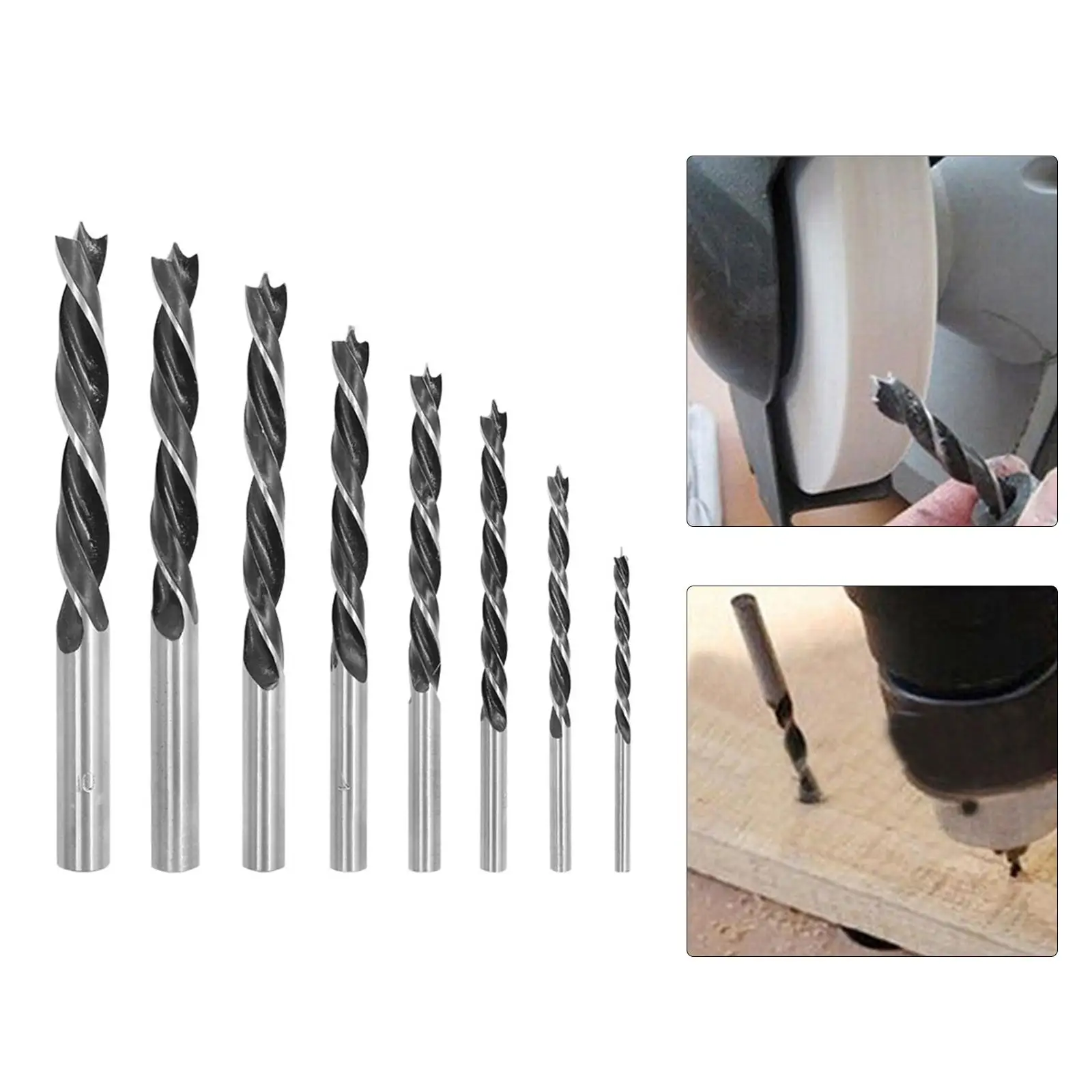 8Pcs Multifunctional Drill Bit Set 3mm-10mm Round Straight  Carbon Steel    Tools for Carpenter
