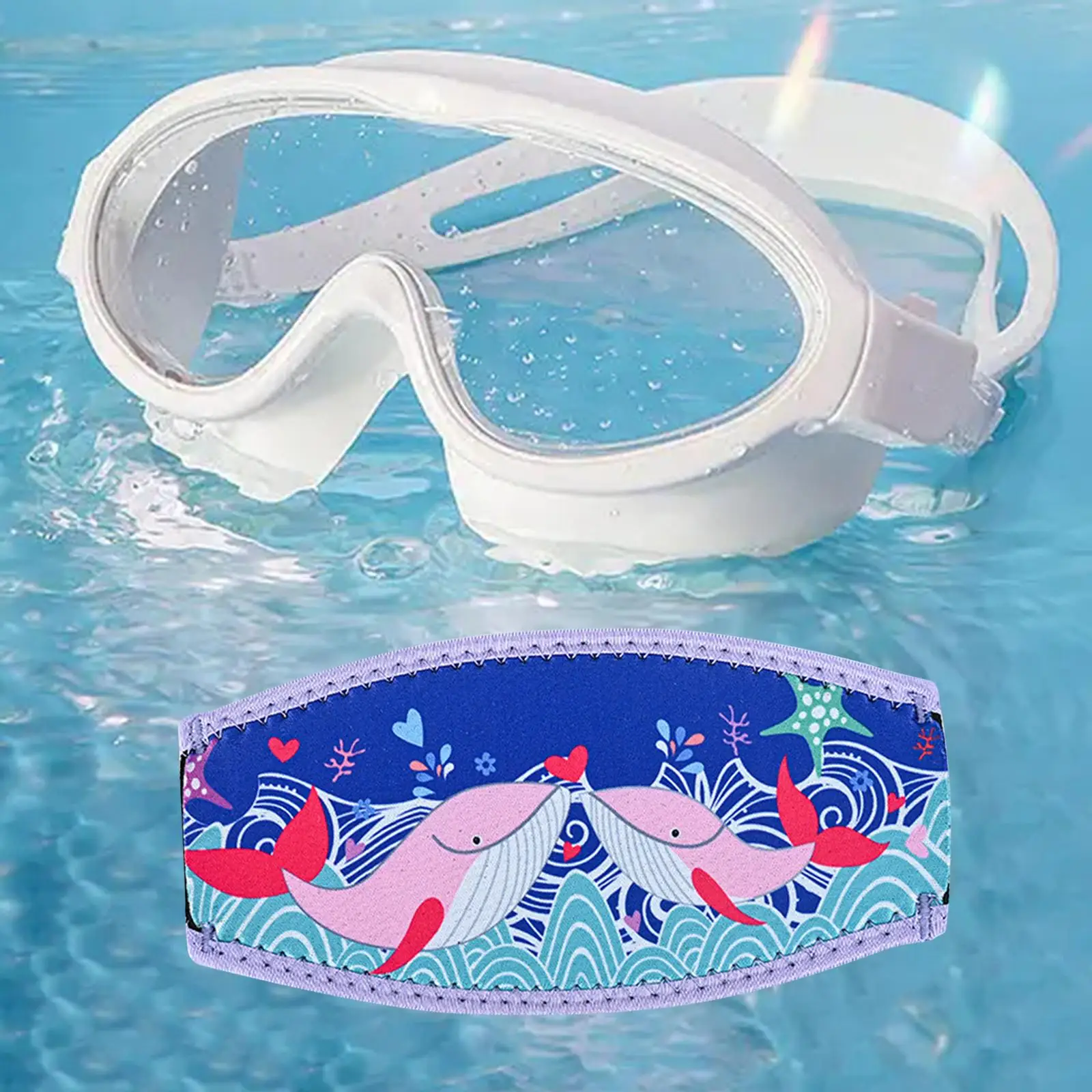 Neoprene Mask Strap Cover Nonslip Dive Head Strap for Water Sports Swimming