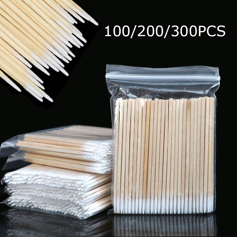 Best of 100 / 200 / 300Pcs Long Cotton Swabs With Wooden Handles Cotton Tipped Applicator Cleaning With Wood Handle For Oil Makeup Reviews & Tips