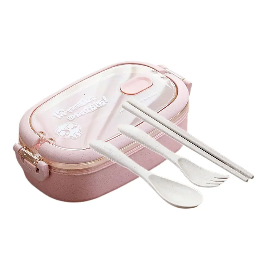 Portable Kids Bento Lunch Box Food Containers Chopsticks
