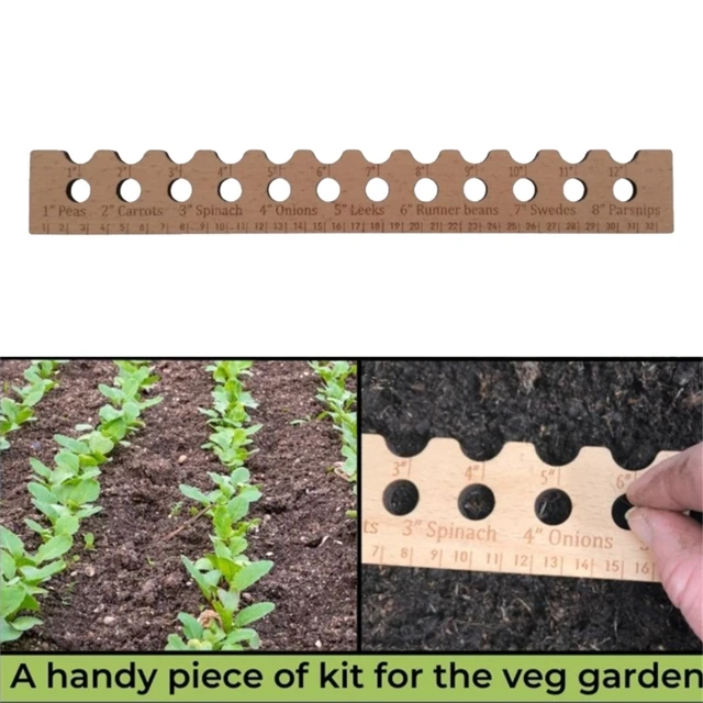 Wooden Planting Ruler For Gardeners Perfect Seed Spacer For