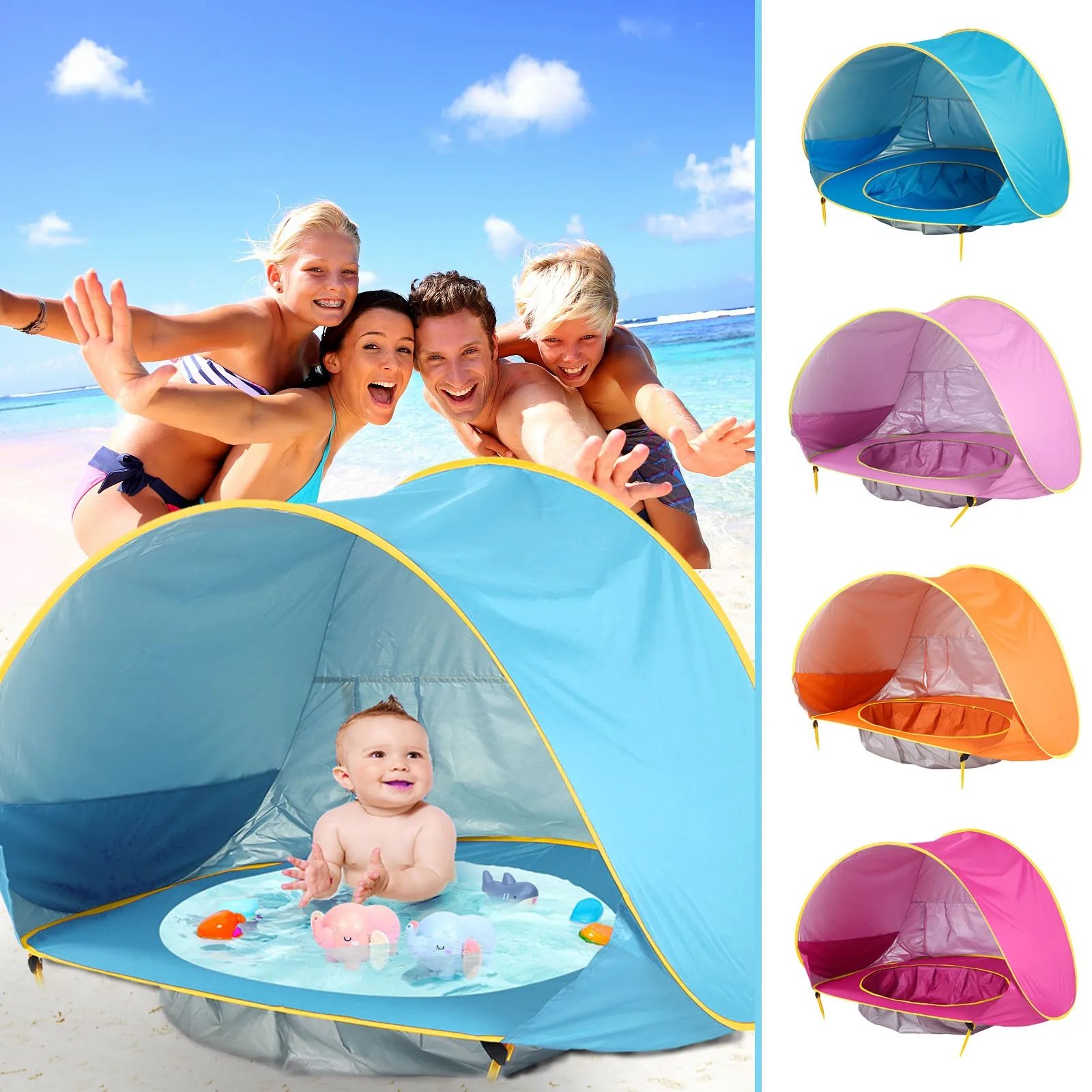UK Infant UV Protection Baby Beach Tent Pop Up Waterproof Shade Pool Sun Shelter 