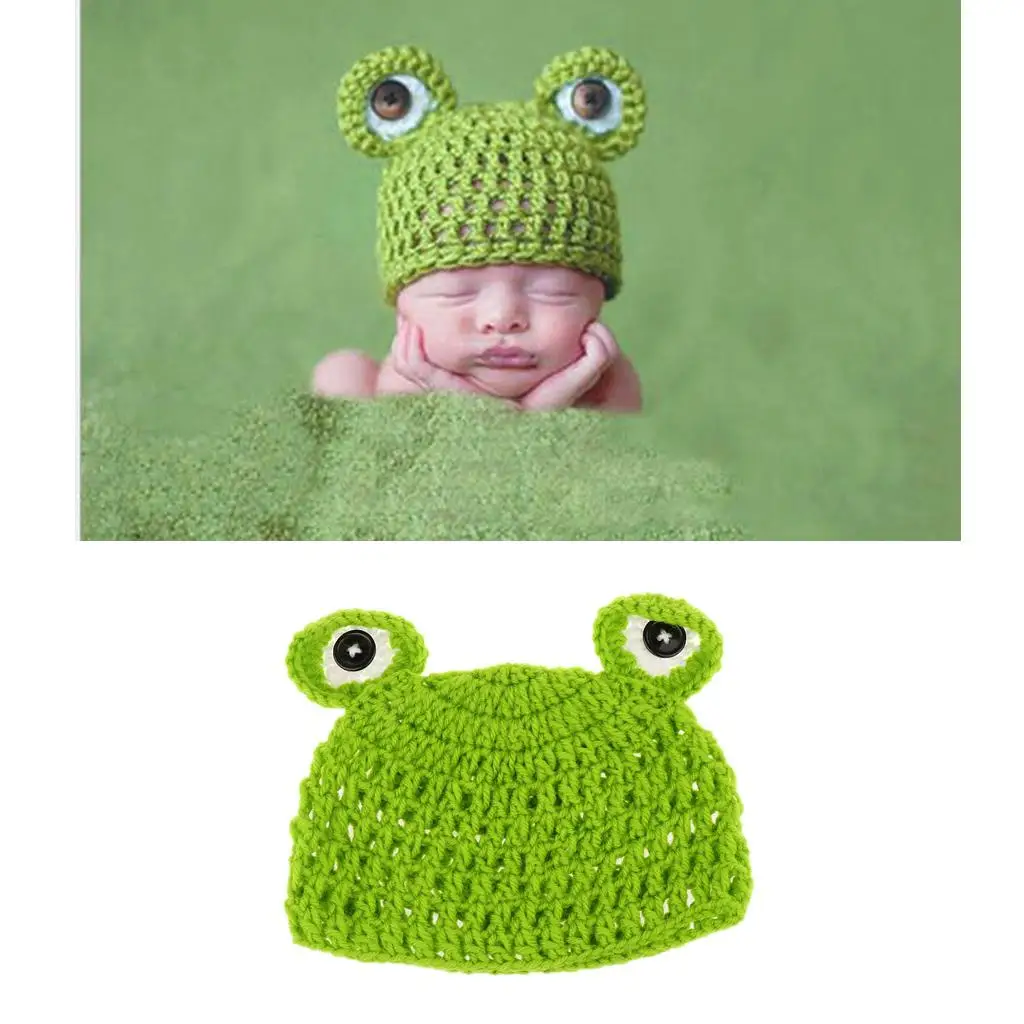 Newborn Handmade Crochet Knit  Make Your Baby Looks More Lovely Frog Hat