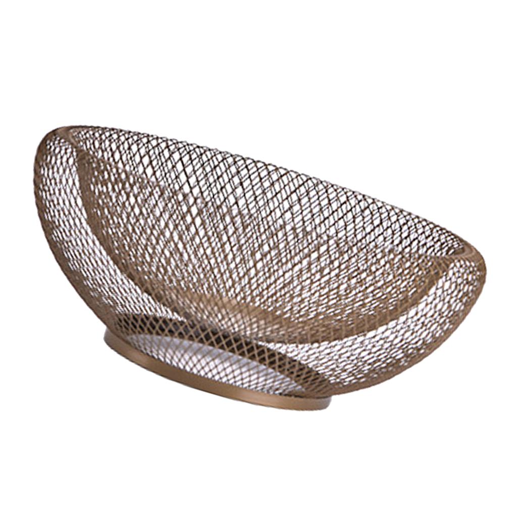 Fruit Basket Round Fruit Basket Metal Fruit Bowl Vegetable Washing Basket Storage for Home Kitchen Restaurant Decor, 25.5x13cm