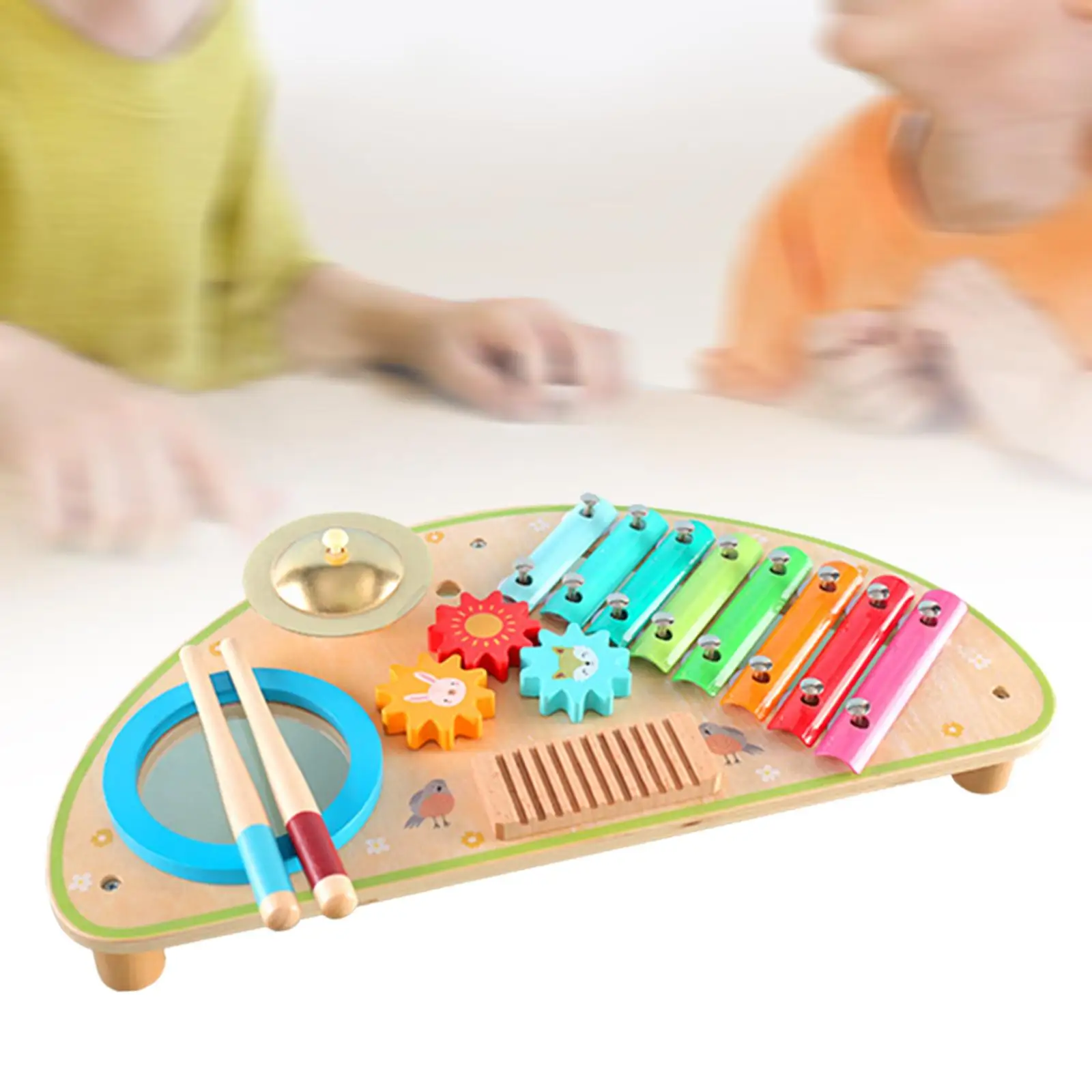 Xylophone Drum Set Multifunction Wooden Percussion Musical Toys for Ages 3 4 5 6 Years Old Toddlers Kids Boy Girl Children