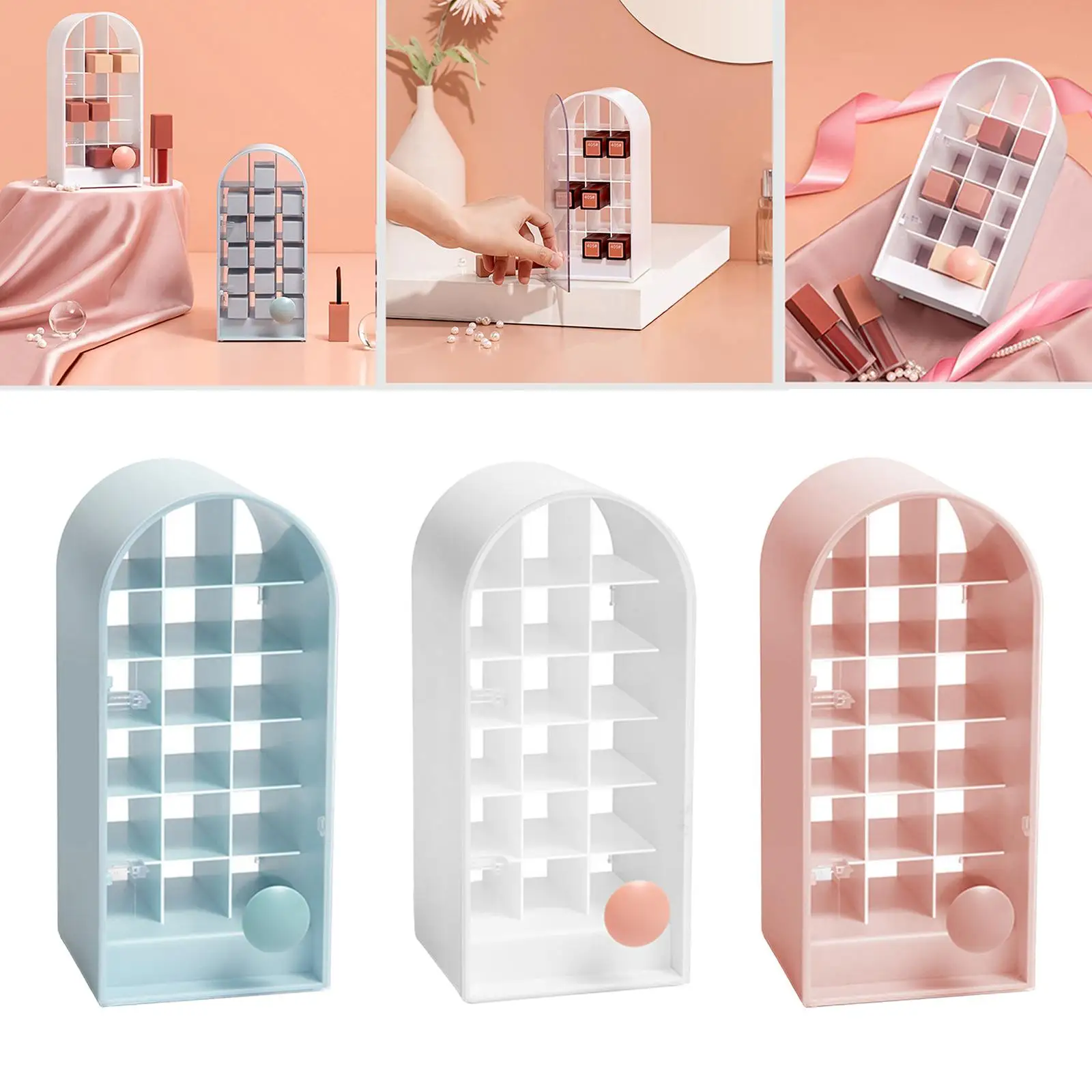 18 Spaces Lipstick Holder Storage Stand Decoration for Dresser Countertop Display Stand for Lip Glosses Lipsticks