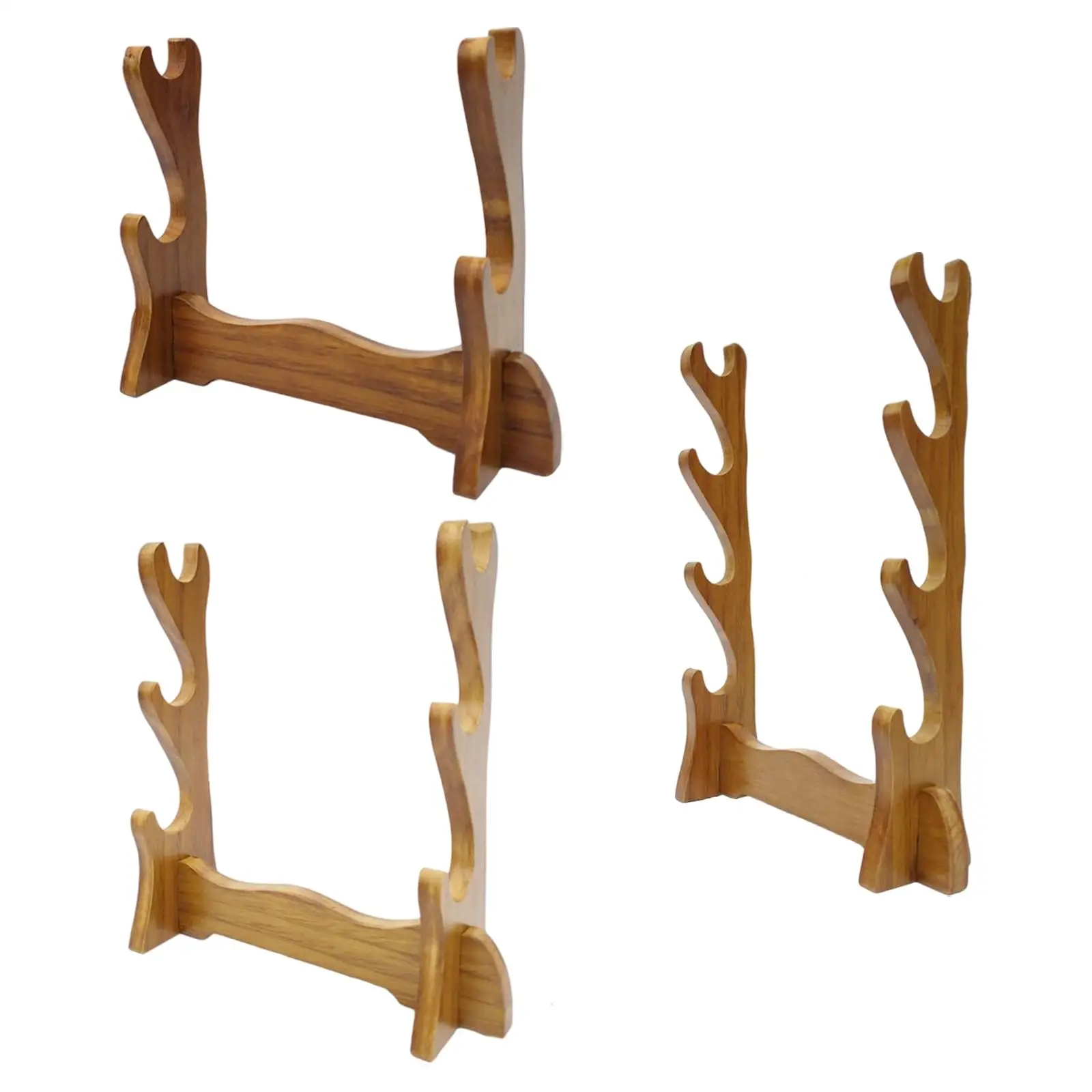 Wood Sword Stand Bracket Support Display Horizontal Rack Holder for Tanto Katana Wakizashi
