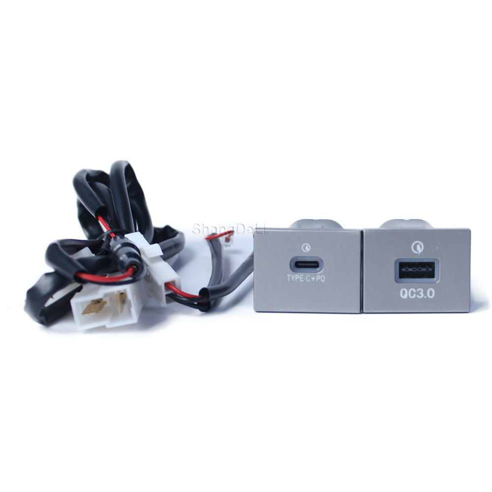 Auto Doppel USB QC 3,0 PD Interface Lade Buchse Schnell Flash Telefon Ladegerät Adapter Für Ford Focus MK2 2004-2011 zubehör – Detail 6