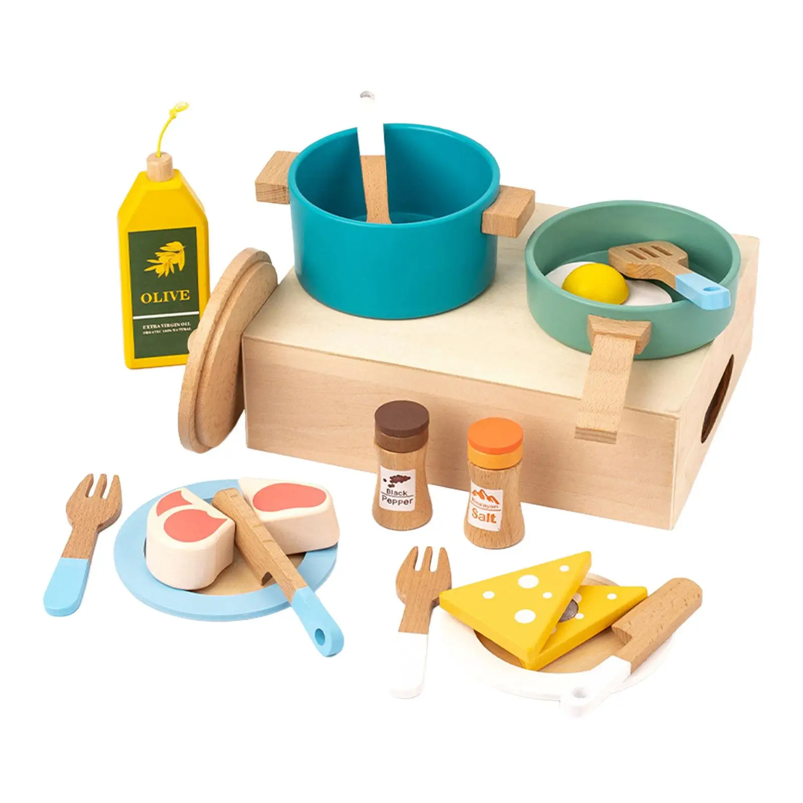 Kids Pretend Play Role Play Montessori Toddlers Cooking Playset for Handcraft Landscape Decorations Party Favors Birthday Gift